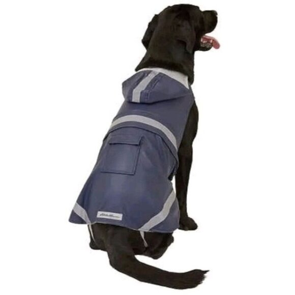 Eddie Bauer Other - NEW Eddie Bauer Reflective Dog Rain Coat Navy Blue Large Pet